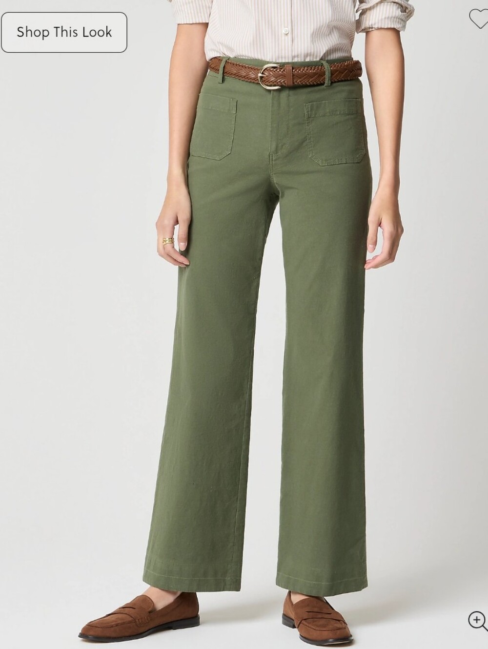 J Crew Factory Lizzie wide-leg pant BW803 Size 29  NWT Olive Green